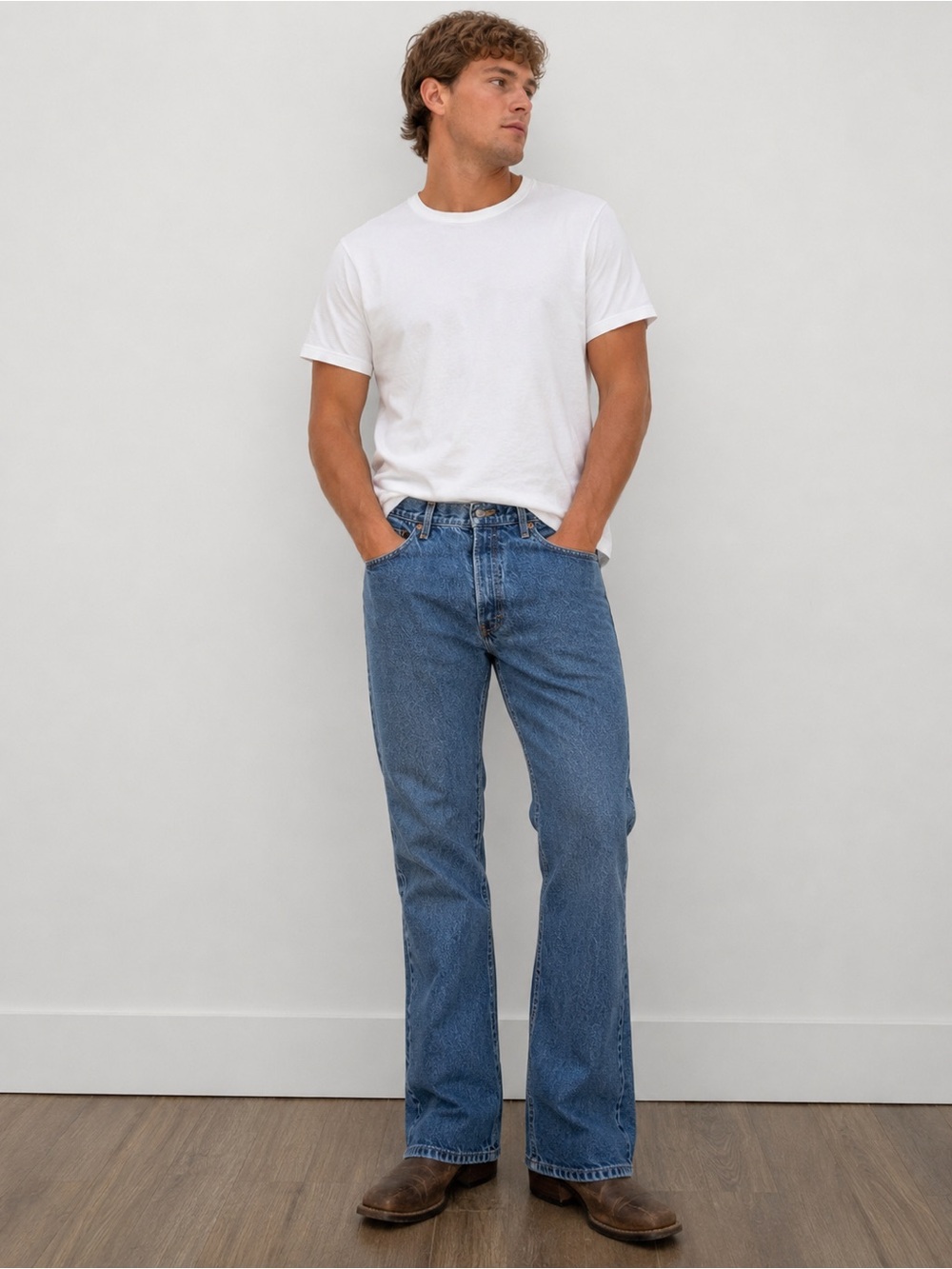 Levi's Men's Bootcut Jeans in Medium Blue Wash 34x34